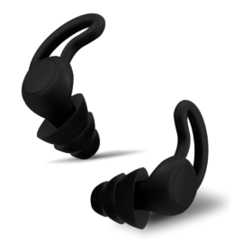 Noise Reduction Ear Plugs,  40dB Ultra Comfortable Silicone Reusable Ear Plugs for Sleeping, Snoring Swimming, Studying, Concerts, Noise Cancelling and Hearing Protection Black