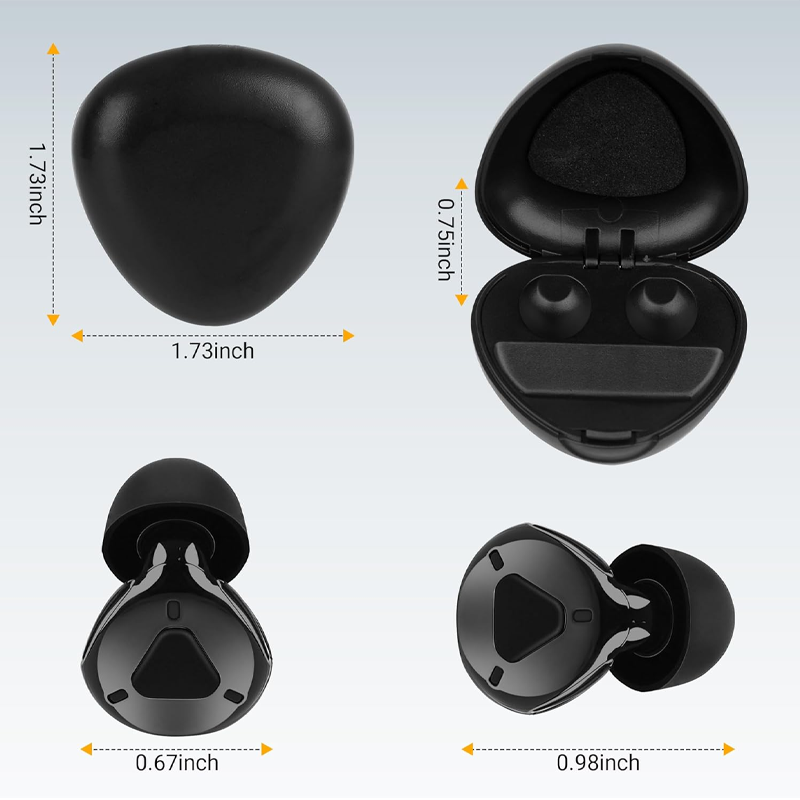 Ear Plugs for Sleeping Noise Cancelling, Adjustable Passive Earplugs for Concerts & Festivals,Reusable Hearing Protection for Sleep,Work,Focus,Travel,2025 New Structure,Black - Image 2