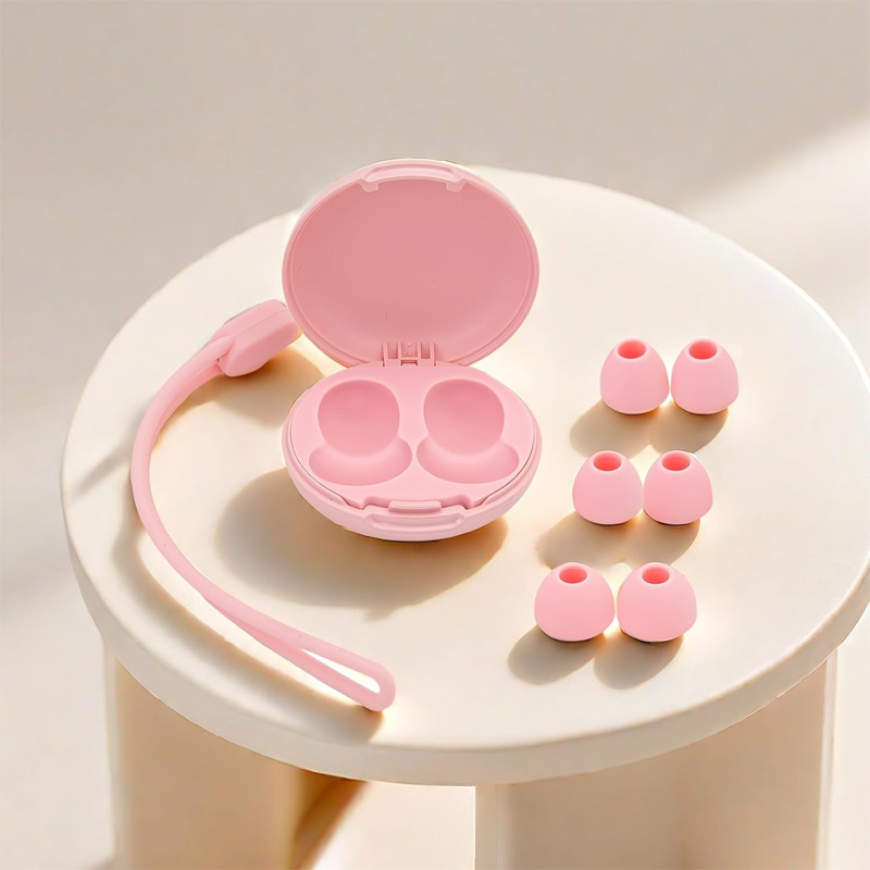 Ear Plugs for Sleeping Noise Cancelling, Soft Silicone Concert Earplugs 30dB Noise Canceling Earplugs for Snoring, Shooting, Motorcycle, Reusable Hearing Protection Ear Plug with 8 Ear Tips Pink - Image 2