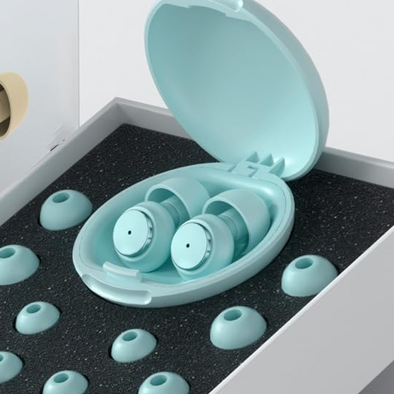 Ear Plugs for Sleeping Noise Cancelling, 45dB Hearing Protection for Concerts Earplugs Noise Reduction Reusable Soft Silicone Ear Plugs for Snoring Airplanes Travel, Study with 5Pair Ear tips - Image 2