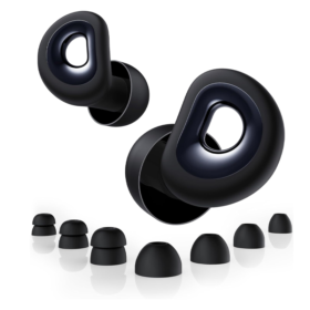 50dB Ear Plugs for Sleeping, Ultralight Noise Cancelling Ear Plugs with 7 Tips (2 Types) Earplugs for Sleep for Concert, Work, Airplane, Hearing Protection Earplugs for Noise Reduction Black