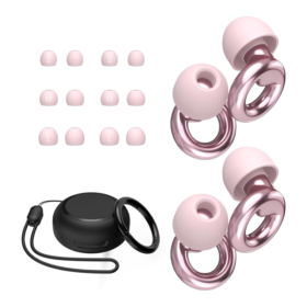 Ear Plugs for Sleeping,2 Pairs of Stylish Reusable Noise Reduction Earplugs with 8 Pairs Tips & case,Hearing Protection Earplugs for Concert,Travel,Work,Live Events - 25dB-30dB