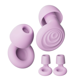 Ear Plugs for Sleeping Noise Cancelling, Reusable Soft Noise Reduction Earplugs for Sleep, Focus, Work, Motorcycle, Concert with 6 Silicone Ear Tips and 6 Foam Ear Tips - 25-35dB Purple