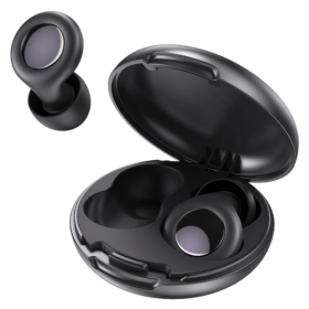 Sleep Earplugs, 45dB Noise-Canceling Earplugs, Reusable Silicone Earplugs, Anti-Snoring, Hearing Protection Earplugs, Comes with Storage Case and 6 Earplug Tips (Black)